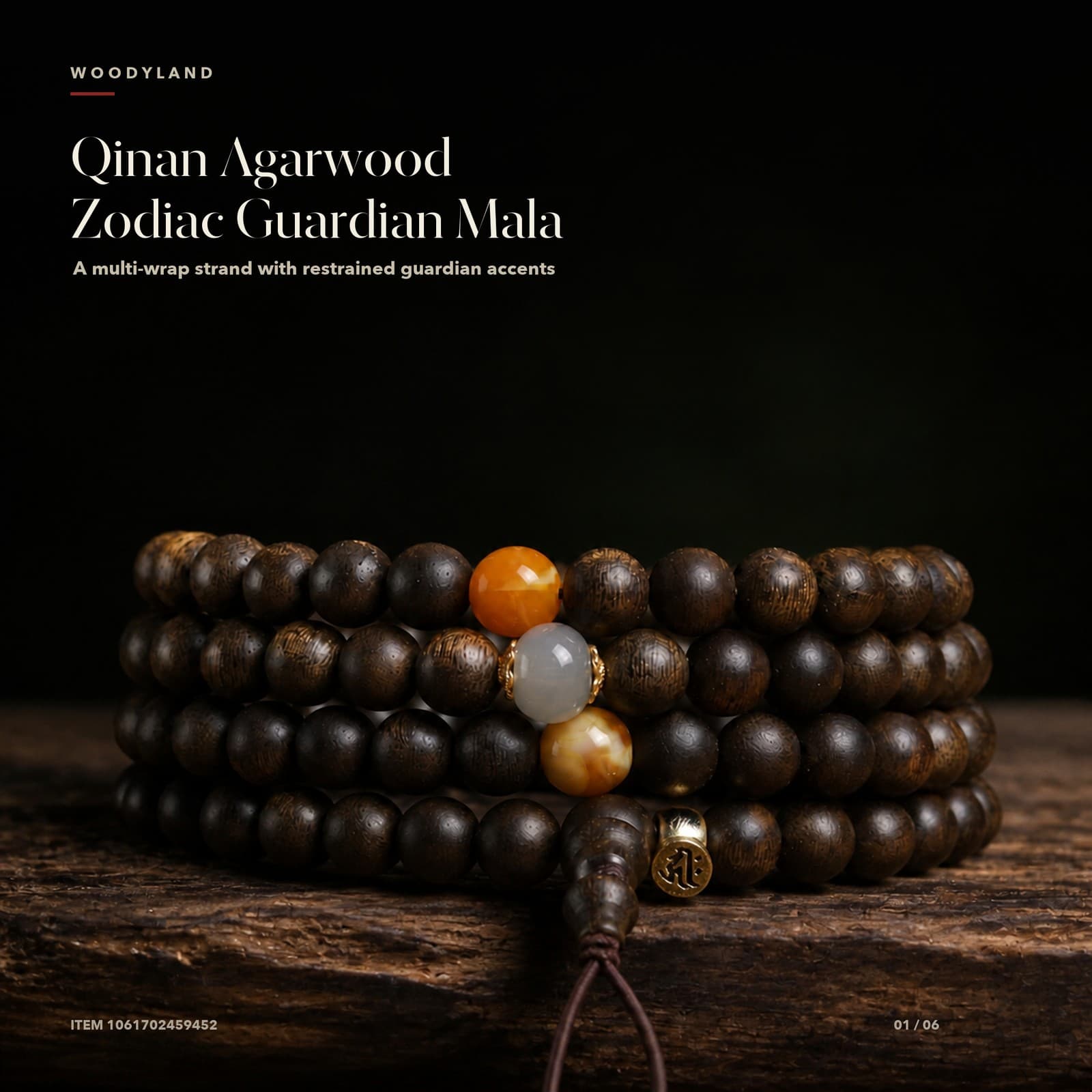 Qinan Agarwood Zodiac Guardian Mala