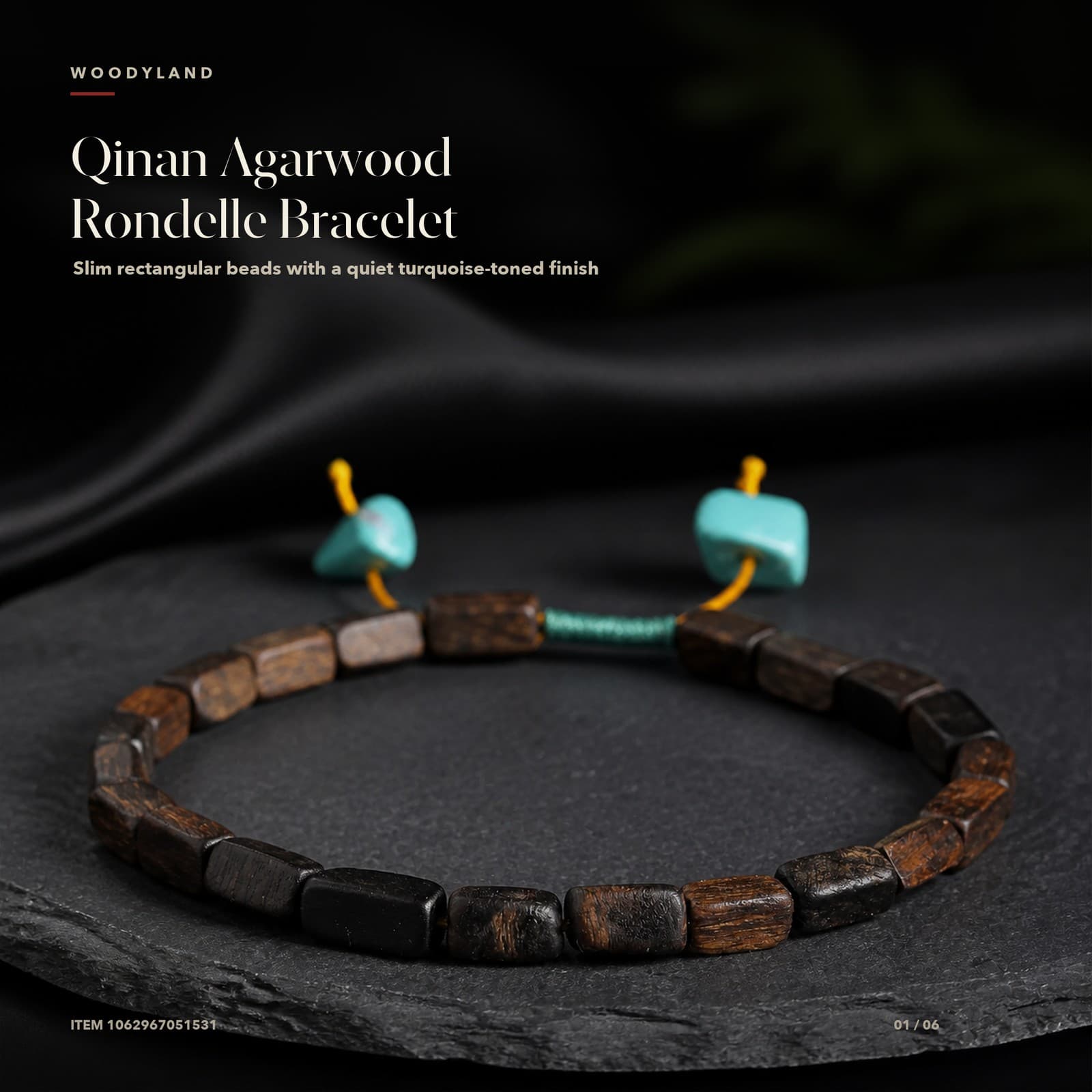 Qinan Agarwood Rondelle Bracelet