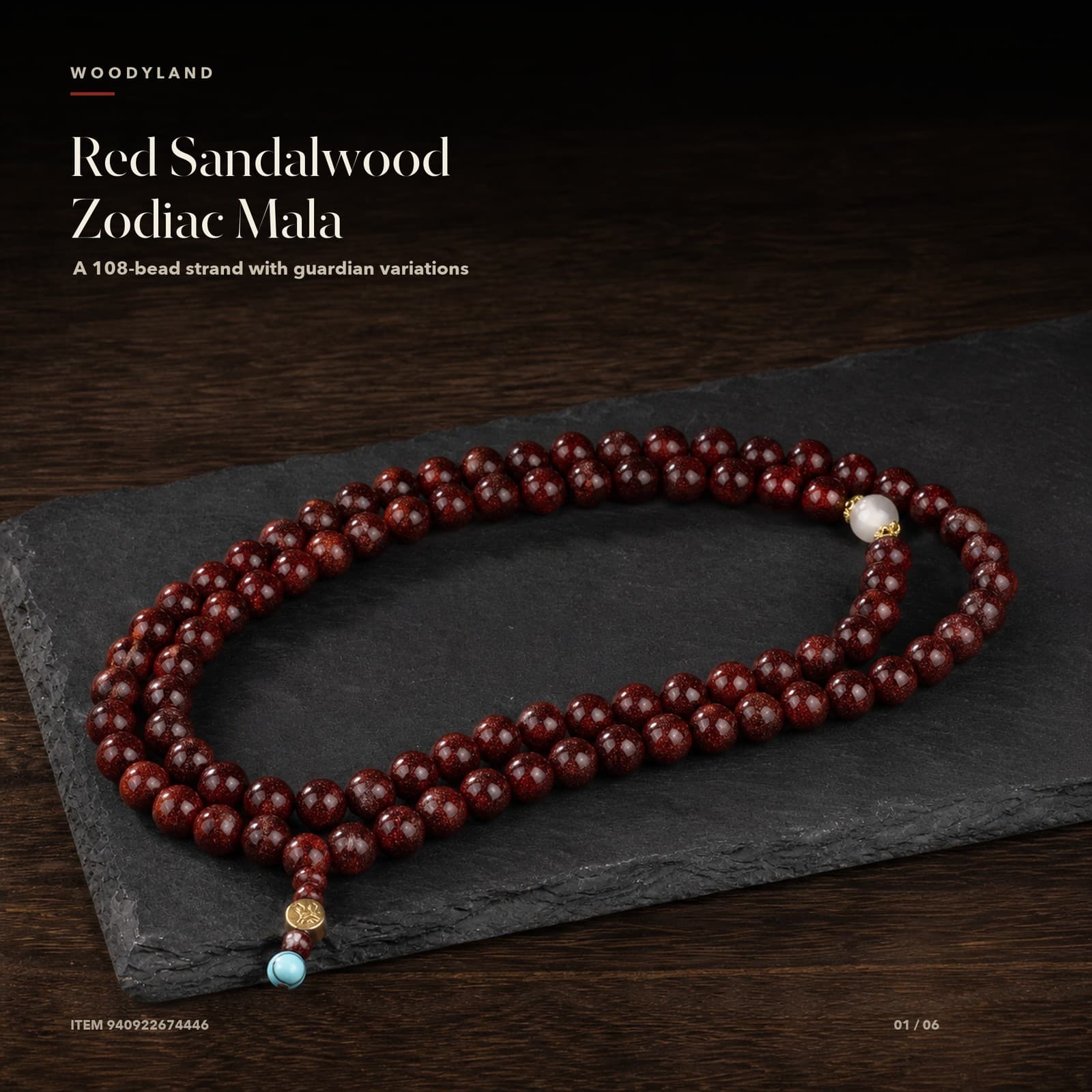 Red Sandalwood Zodiac Mala