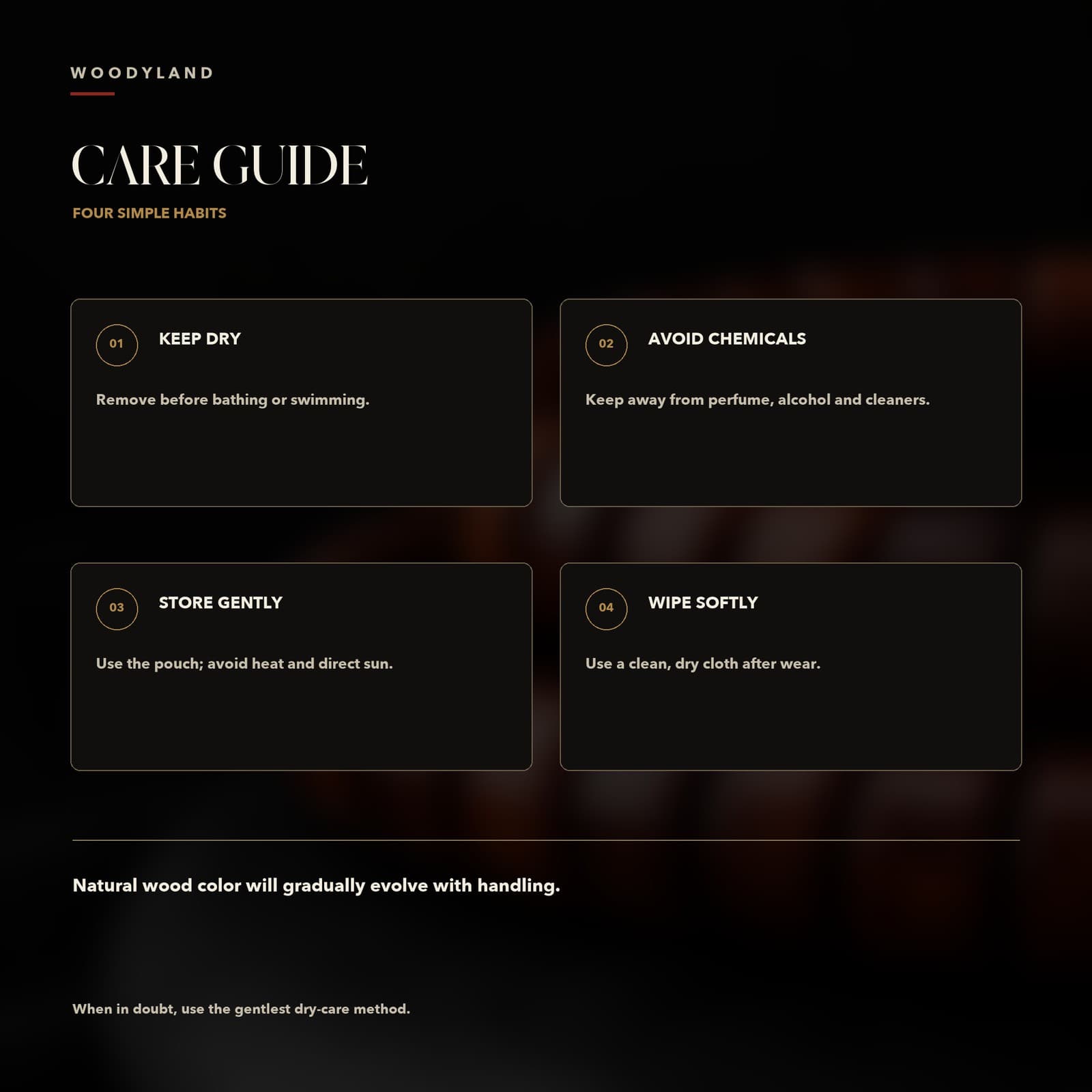 Hainan Huanghuali Rondelle Bracelet Care Guide 1